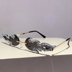 Fire Rhinestone Design sunglasses Retro Vintage Fashion Eyewear