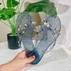 Trending Summer Jelly Slides Womans Bow Tie Fashion Sandals Flip Flop Shoes