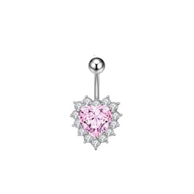 Pink Boho Navel Steel Belly Ring Piercing Jewelry Trending Style Graphic Y2k Accessory