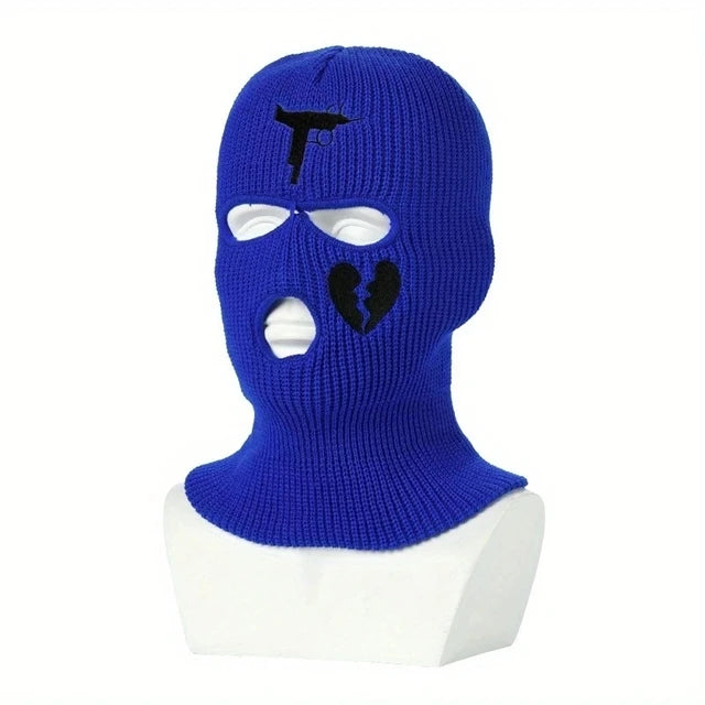Balaclava Ski Mask Skully Broken Heart Hat Design Cap Beanie Knitted Face Cover