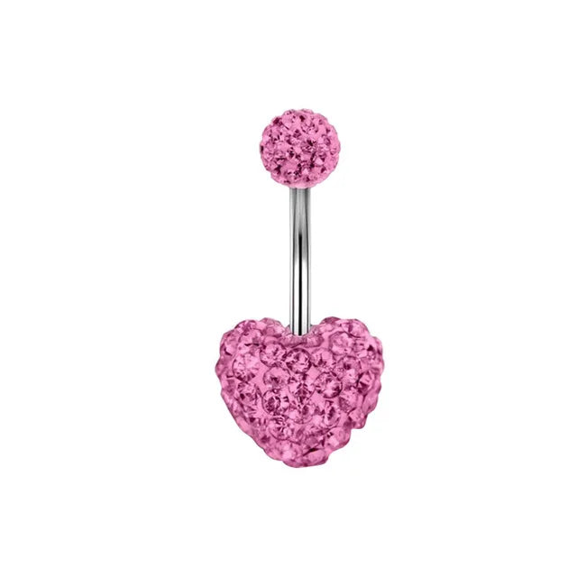 Pink Boho Navel Steel Belly Ring Piercing Jewelry Trending Style Graphic Y2k Accessory