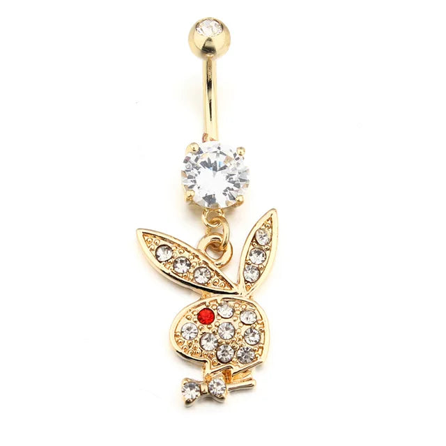 14G Stainless Steel 1Pcs Cartoon Bunny Belly Button piercing Fashion Navel Accessory
