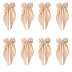 8 Pcs Trending Womans Oversized Bowknot Classy Hair Bow Solid Color Hair Clip Trendy Accessory