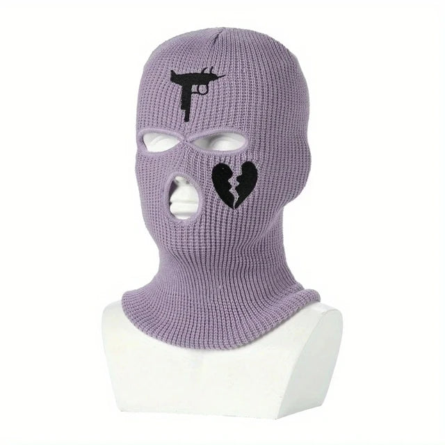 Balaclava Ski Mask Skully Broken Heart Hat Design Cap Beanie Knitted Face Cover