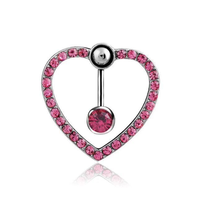 Pink Boho Navel Steel Belly Ring Piercing Jewelry Trending Style Graphic Y2k Accessory