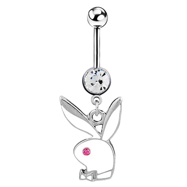 14G Stainless Steel 1Pcs Cartoon Bunny Belly Button piercing Fashion Navel Accessory