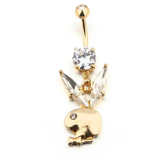14G Stainless Steel 1Pcs Cartoon Bunny Belly Button piercing Fashion Navel Accessory