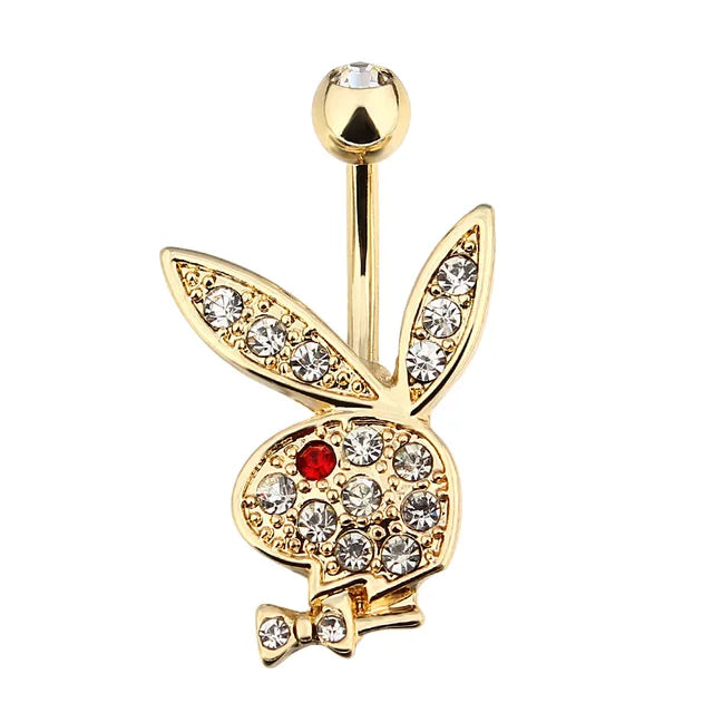 14G Stainless Steel 1Pcs Cartoon Bunny Belly Button piercing Fashion Navel Accessory