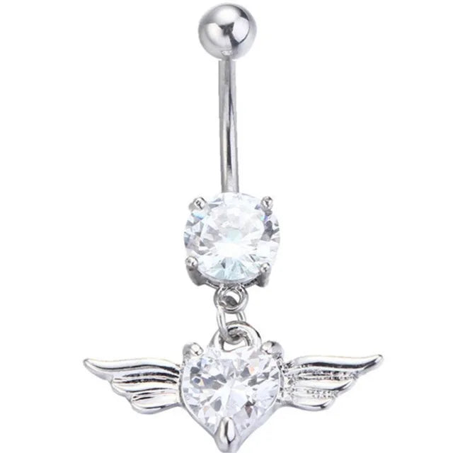 Pink Boho Navel Steel Belly Ring Piercing Jewelry Trending Style Graphic Y2k Accessory