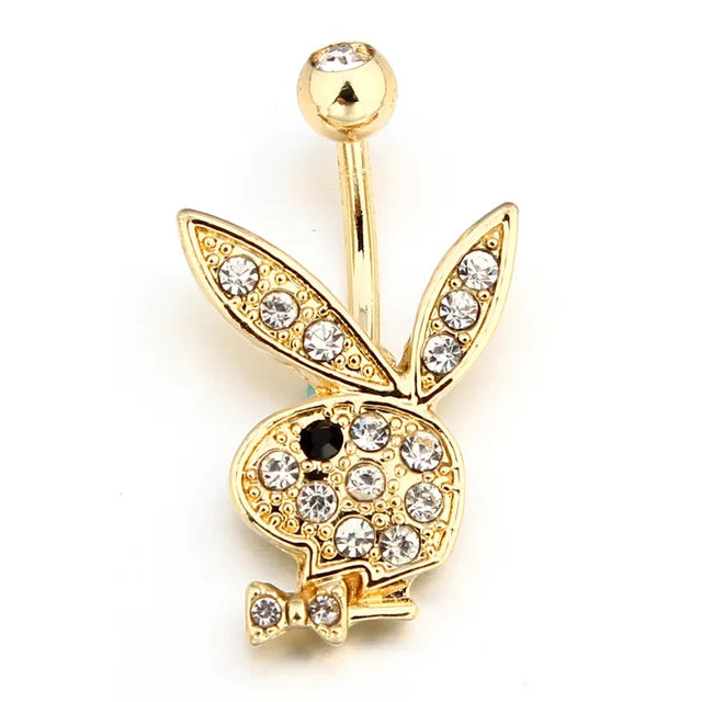14G Stainless Steel 1Pcs Cartoon Bunny Belly Button piercing Fashion Navel Accessory