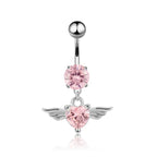 Pink Boho Navel Steel Belly Ring Piercing Jewelry Trending Style Graphic Y2k Accessory