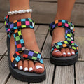 Women Fashion Gladiator Style Strap Slip On Sandals Outdoor Casual Slides Footwear