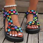 Women Fashion Gladiator Style Strap Slip On Sandals Outdoor Casual Slides Footwear