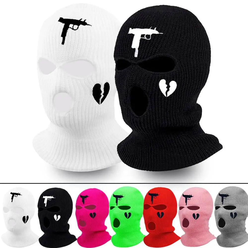 Balaclava Ski Mask Skully Broken Heart Hat Design Cap Beanie Knitted Face Cover