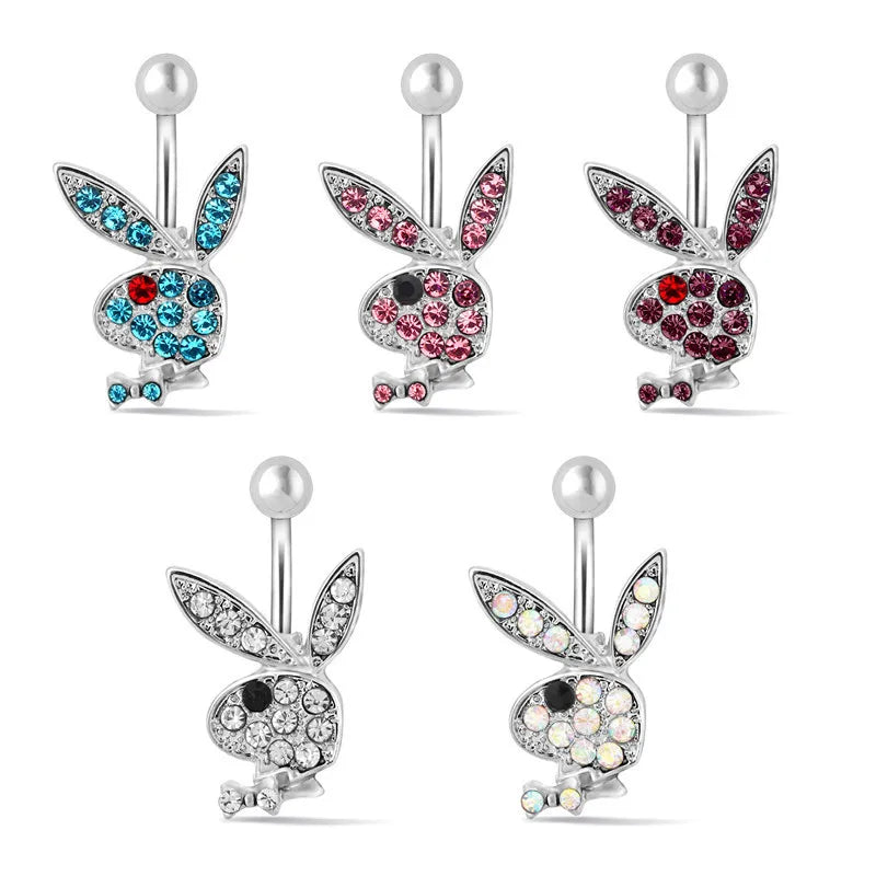 14G Stainless Steel 1Pcs Cartoon Bunny Belly Button piercing Fashion Navel Accessory