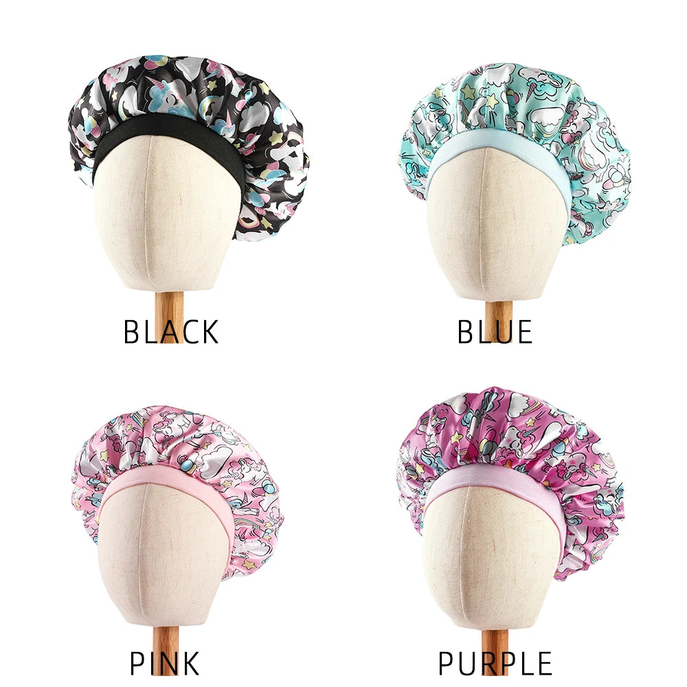 Children Baby Bonnet Sleeping Night Cap Hair protection Baby Girl Unicorn Hair Cap