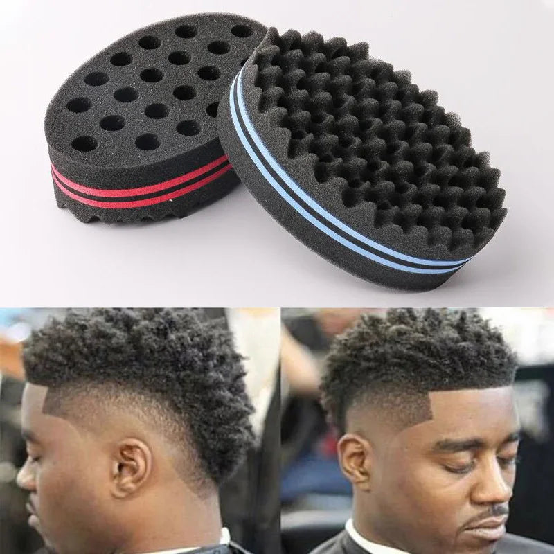 Mens Magic Hair Sponge Double Sided Twist Brush Afro Curl Hair brush Style Maker