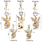 14G Stainless Steel 1Pcs Cartoon Bunny Belly Button piercing Fashion Navel Accessory