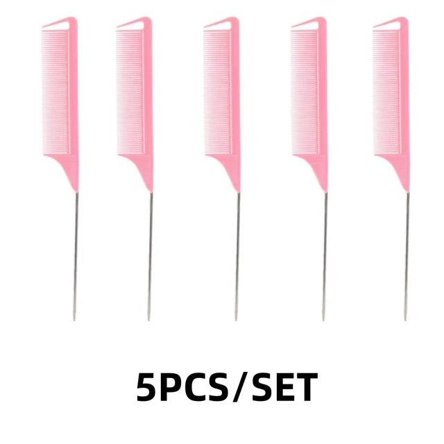 12/5 Pcs Rat Tail Comb Set Professional Pick Comb Hair Styling Detangling Accessory Set