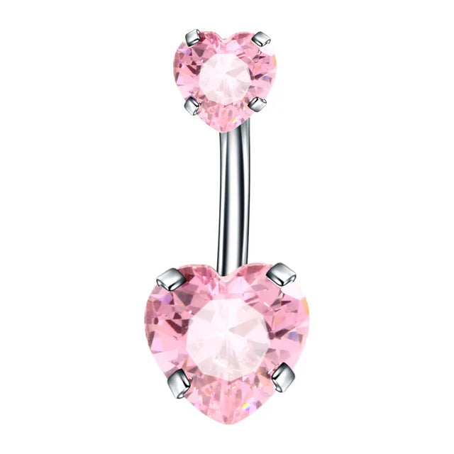 Pink Boho Navel Steel Belly Ring Piercing Jewelry Trending Style Graphic Y2k Accessory