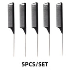 12/5 Pcs Rat Tail Comb Set Professional Pick Comb Hair Styling Detangling Accessory Set