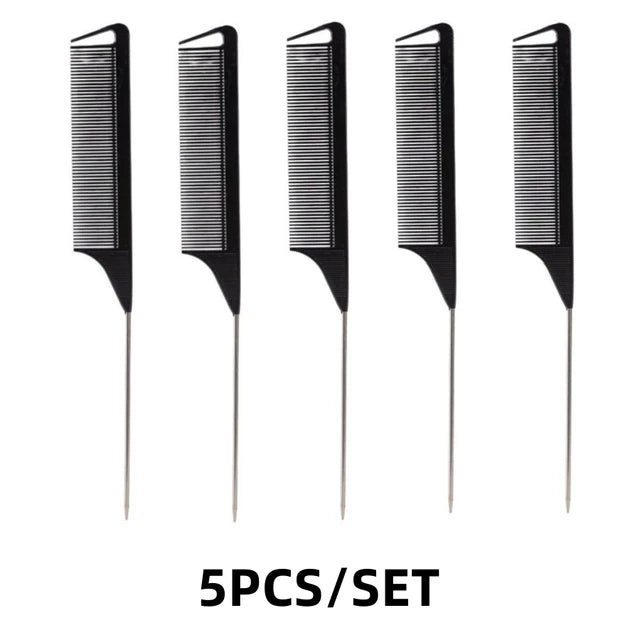 12/5 Pcs Rat Tail Comb Set Professional Pick Comb Hair Styling Detangling Accessory Set