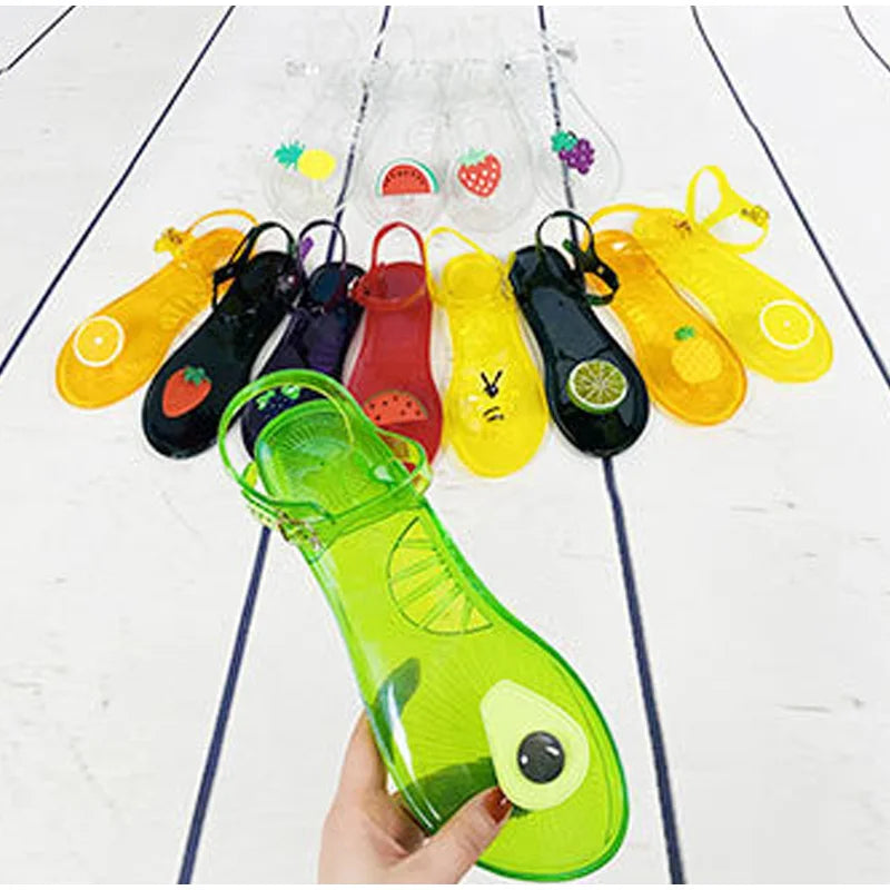 Summer Trending Fruit jelly Slides Fashion Pool Beach Strap Flip Flop Outdoor Non-slip Buckle Sandals