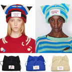 Lover Cat Ear Knitted Beanie Hat Y2K Skull Trending Bunny Ears Kpop Warm Fashion Cap