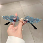 Fire Rhinestone Design sunglasses Retro Vintage Fashion Eyewear