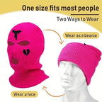 Balaclava Ski Mask Skully Broken Heart Hat Design Cap Beanie Knitted Face Cover
