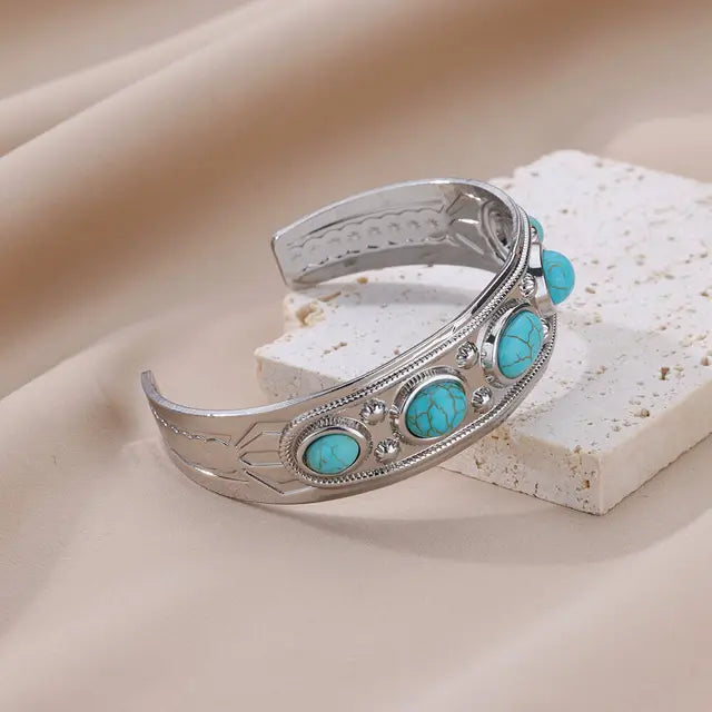 Stainless Steel Gold Plated Bracelet Woman Accessory 58-60mm  Trending Jewelry