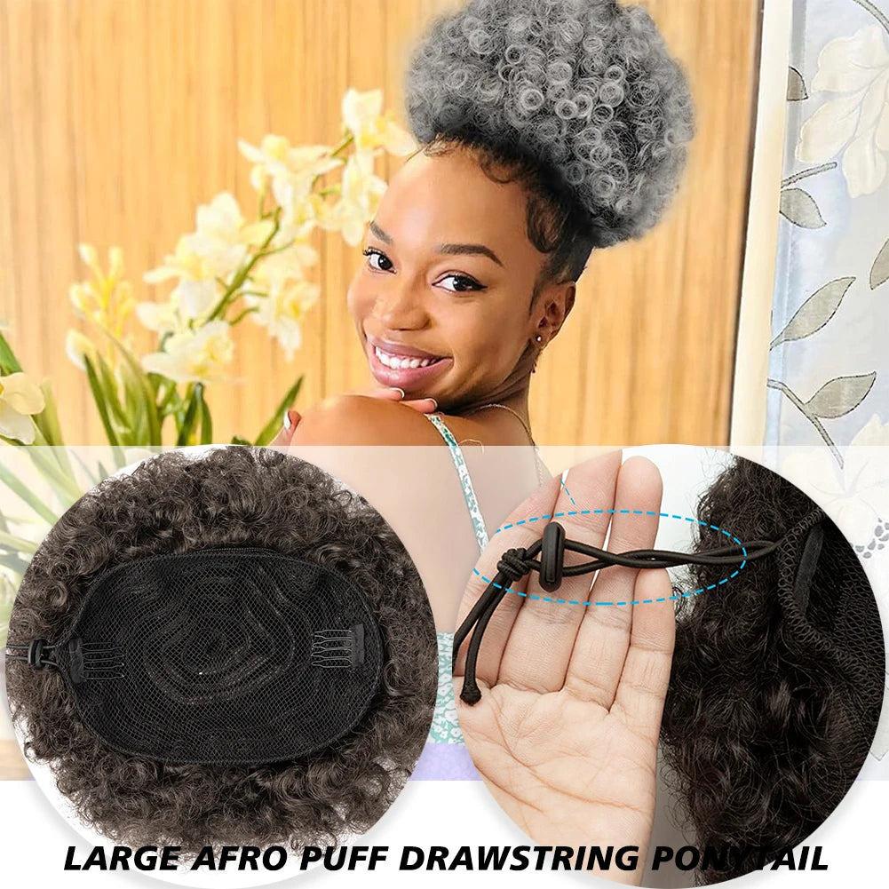 Synthetic 6 inch Drawstring Ponytail Natural Hair Extension Hairpiece