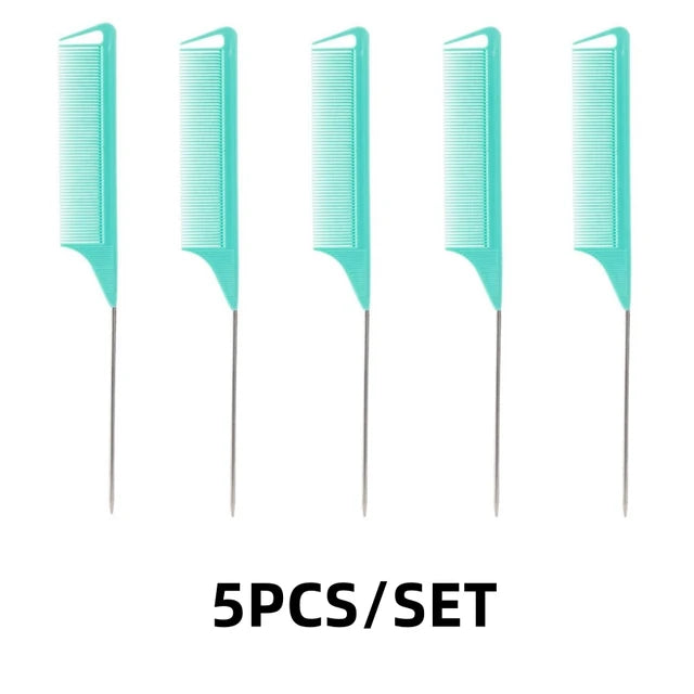 12/5 Pcs Rat Tail Comb Set Professional Pick Comb Hair Styling Detangling Accessory Set
