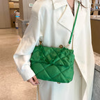 Plush Cotton Padded Womans Chain Crossbody Winter Quilted Womans Handbag