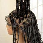 36 inch Synthetic Braided Boho Lace Wig Curly Hair Knotless Box Braids Hairstyle