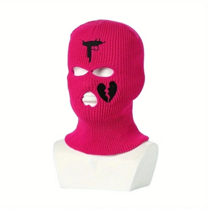 Balaclava Ski Mask Skully Broken Heart Hat Design Cap Beanie Knitted Face Cover