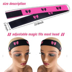 Reversible Adjustable Lace Band Wig Melt Band 1 Pcs 4Pcs Pink/Black Elastic Bow Tie Double Sided Hair Tie