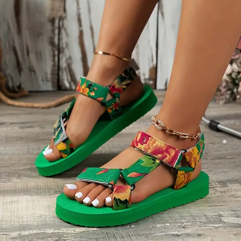 Women Fashion Gladiator Style Strap Slip On Sandals Outdoor Casual Slides Footwear