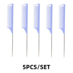 12/5 Pcs Rat Tail Comb Set Professional Pick Comb Hair Styling Detangling Accessory Set