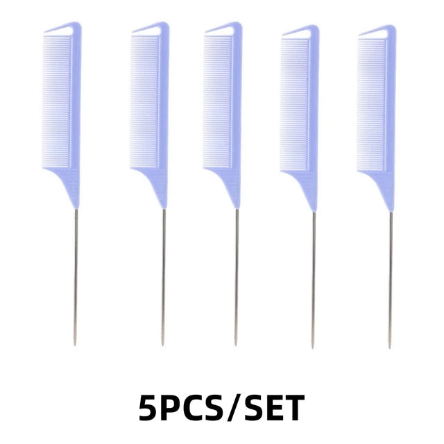 12/5 Pcs Rat Tail Comb Set Professional Pick Comb Hair Styling Detangling Accessory Set