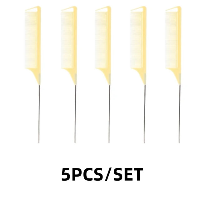 12/5 Pcs Rat Tail Comb Set Professional Pick Comb Hair Styling Detangling Accessory Set