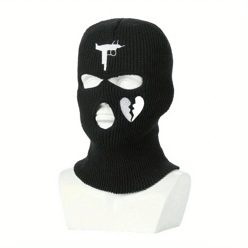 Balaclava Ski Mask Skully Broken Heart Hat Design Cap Beanie Knitted Face Cover