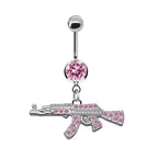 Pink Boho Navel Steel Belly Ring Piercing Jewelry Trending Style Graphic Y2k Accessory