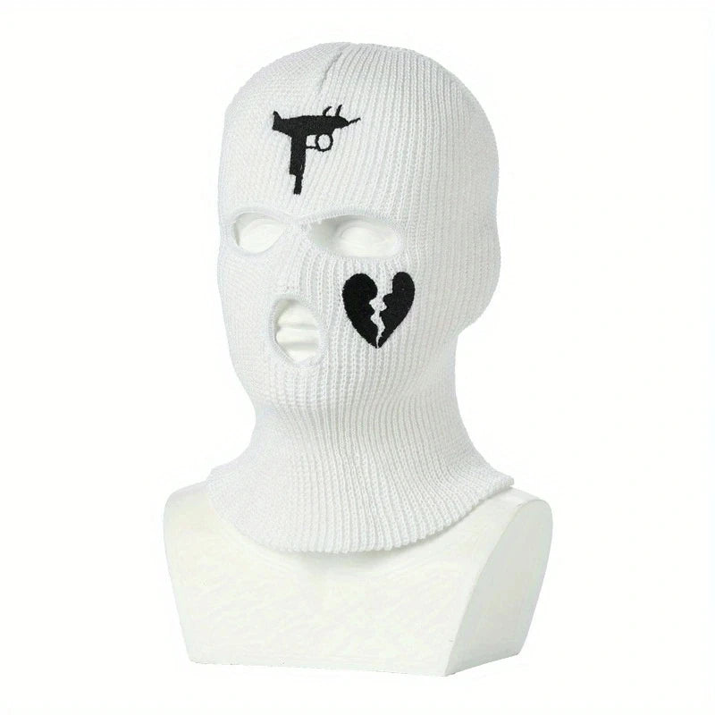 Balaclava Ski Mask Skully Broken Heart Hat Design Cap Beanie Knitted Face Cover