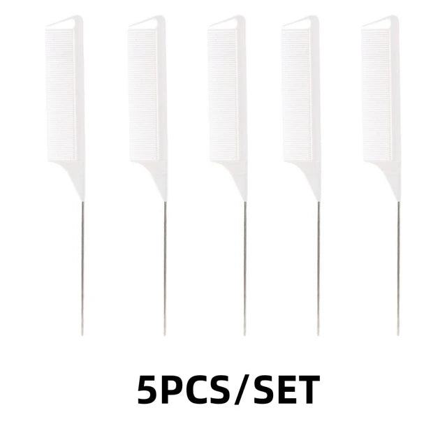 12/5 Pcs Rat Tail Comb Set Professional Pick Comb Hair Styling Detangling Accessory Set