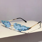 Fire Rhinestone Design sunglasses Retro Vintage Fashion Eyewear