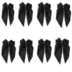8 Pcs Trending Womans Oversized Bowknot Classy Hair Bow Solid Color Hair Clip Trendy Accessory