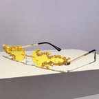 Fire Rhinestone Design sunglasses Retro Vintage Fashion Eyewear