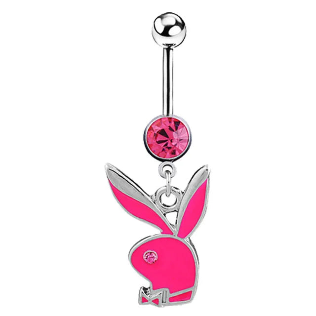14G Stainless Steel 1Pcs Cartoon Bunny Belly Button piercing Fashion Navel Accessory