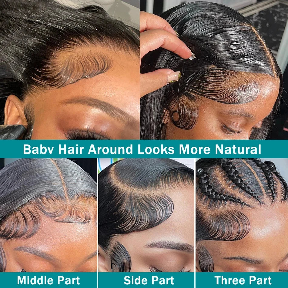 Short Bob Human Hair Body Wave 5x5 13x4 13x6 Lace Front Transparent Glueless Wig